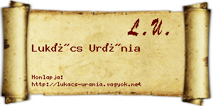 Lukács Uránia névjegykártya